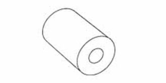 140 ID, .250 OD, .125 Length, Natural,Nylon,#6 (M3.5) Screw